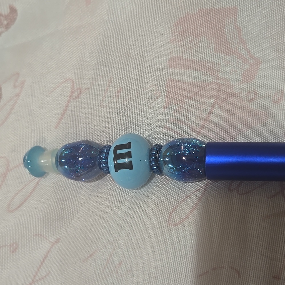 Blue M&M Pencil W/mushroom Topper. Gd 4 Easter Basket. Includes Extra Lead N Ink